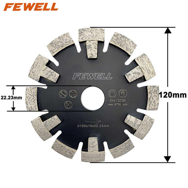 High quality 120*16*10*22.23mm Wall Floor heating Grooved Crack Chaser Diamond Tuck Point Saw Blade for grooving concrete