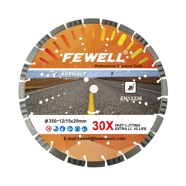 High quality Laser welded 14/16inch 350/406mm with cooling holes diamond mixed turbo segmented saw blade for cutting asphalt 