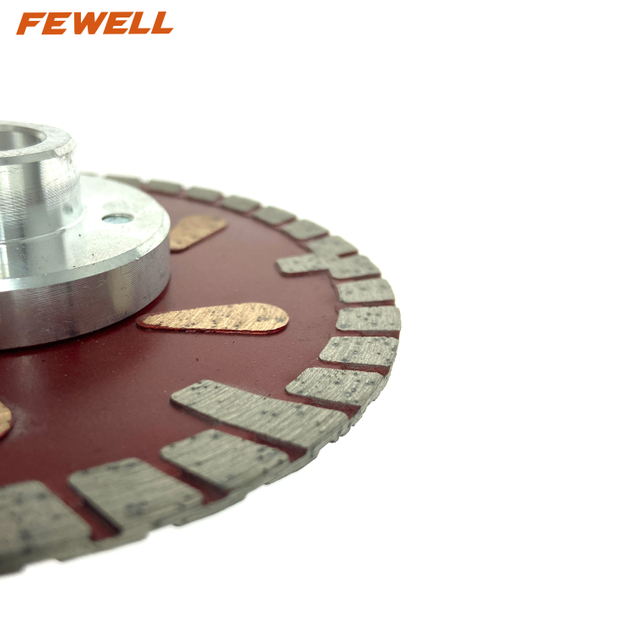 High quality Syrian market hot press 4/4.5/7/9inch 105/115/180/230*9 with flange turbo diamond saw blade for cutting concrete