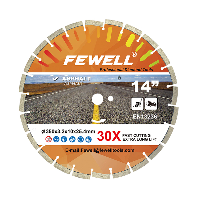 High quality laser welded 14/16in 350/400*10*25.4mm laser welded diamond saw blade for wet cutting asphalt