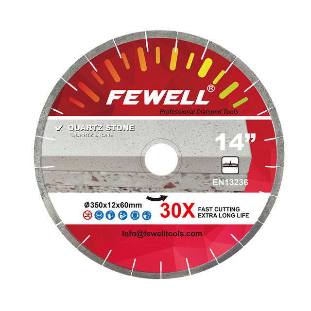 Premium quality 14in 350/400*12*60mm silver brazed diamond saw blade for cutting quartz stone