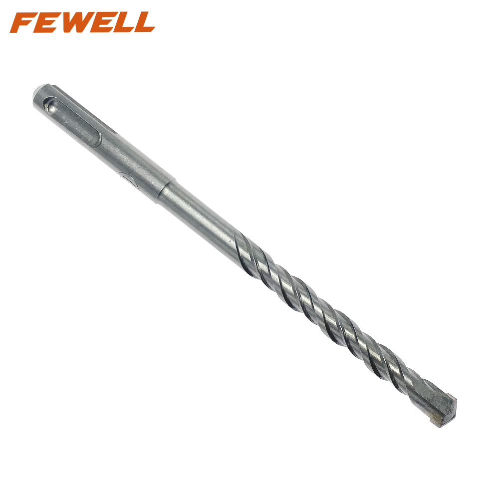 High quality SDS Plus Carbide Single Flat Tip 10mm Double Flute Electric hammer Drill Bit for Granite Concrete wall Masonry Hard Stone 
