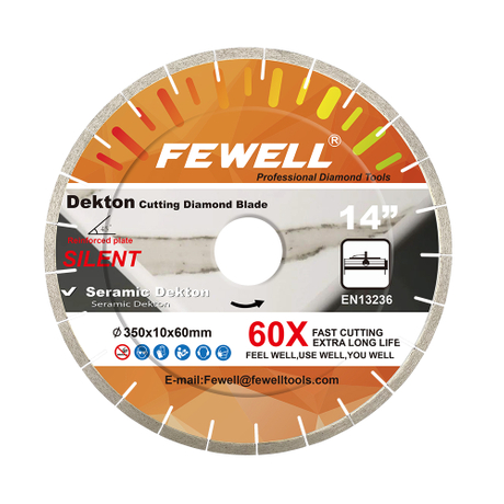 High quality Silver brazed 14/16inch 350/400*10*60mm segmented silent diamond saw blade for Oblique cut 45 degree Turkey Seramic Dekton