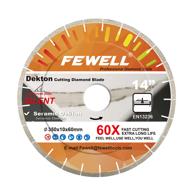 High quality Silver brazed 14/16inch 350/400*10*60mm segmented silent diamond saw blade for Oblique cut 45 degree Turkey Seramic Dekton