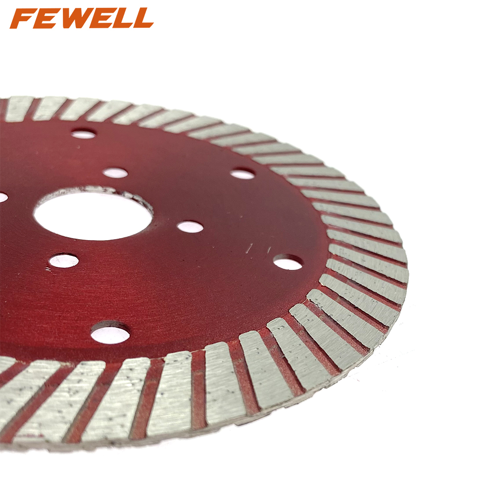 High quality Cold Press 4.5inch 115*1.8*15*20mm Segmented turbo diamond saw blade with cooling holes for cutting granite
