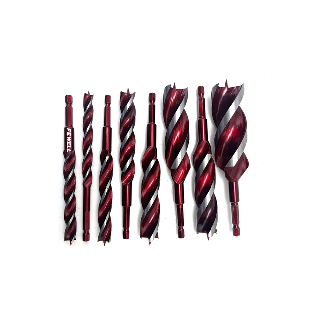 155mm/230mm Length Electric Hand Drill Woodworking with Hexagonal Shank 3 Tips Three Grooves Twist Drill Auger Drill Bit Set for Wood