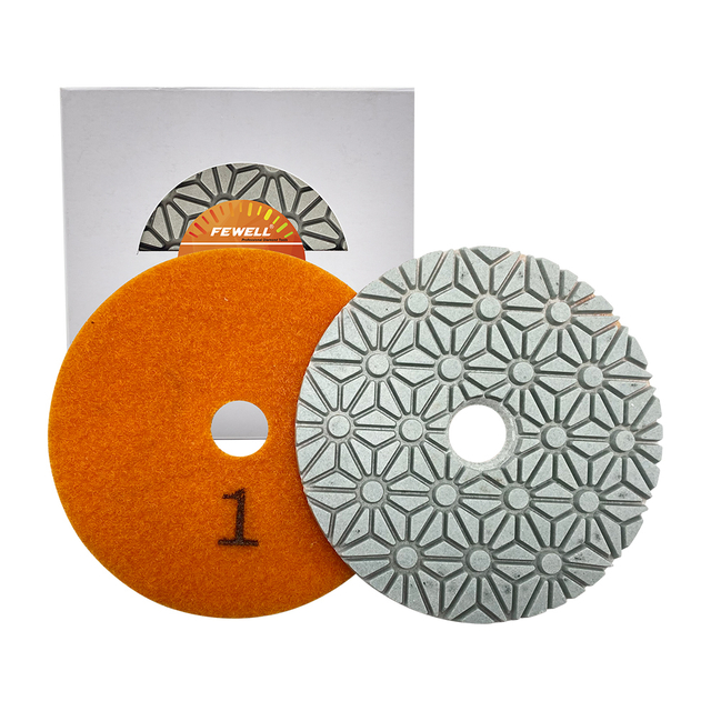 High quality 4inch 100mm 3 stepdiamond polishing Pads for wet polishing ceramic marble concrete granite 