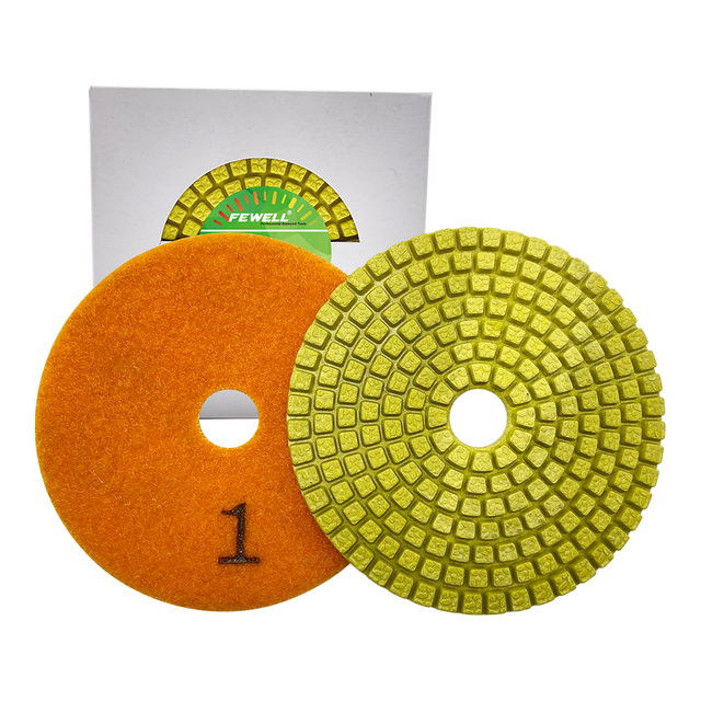 Low price 4inch 100mm 1# 2# 3# 3 step buff diamond polishing Pads for granite stone concrete floor
