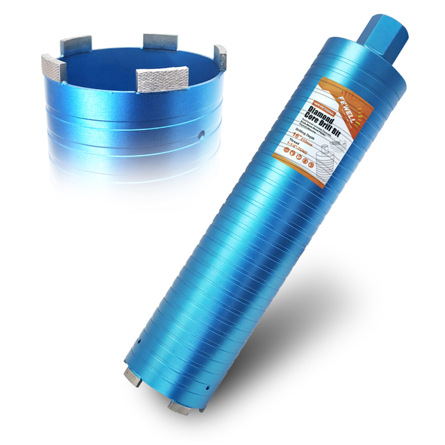 High Quality Laser Welded Arix Segment 1-1/4''-7UNC Thread 82-250mm Diameter Length 450mm Diamond Core Drill Bit for Wet Reinforced Concrete Drilling 