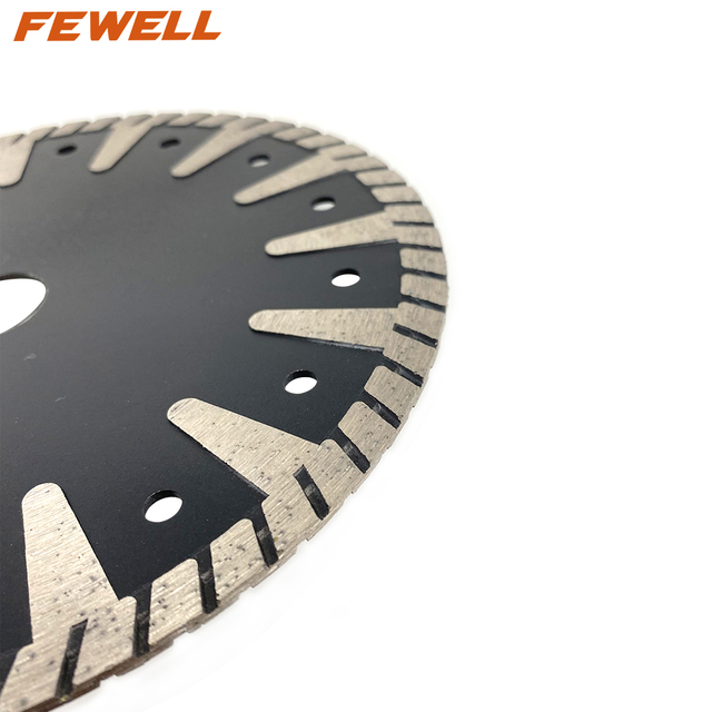 Hot Pressed 7inch 180*22.23mmmm turbo disc protection teeth diamond saw blade for cutting concrete