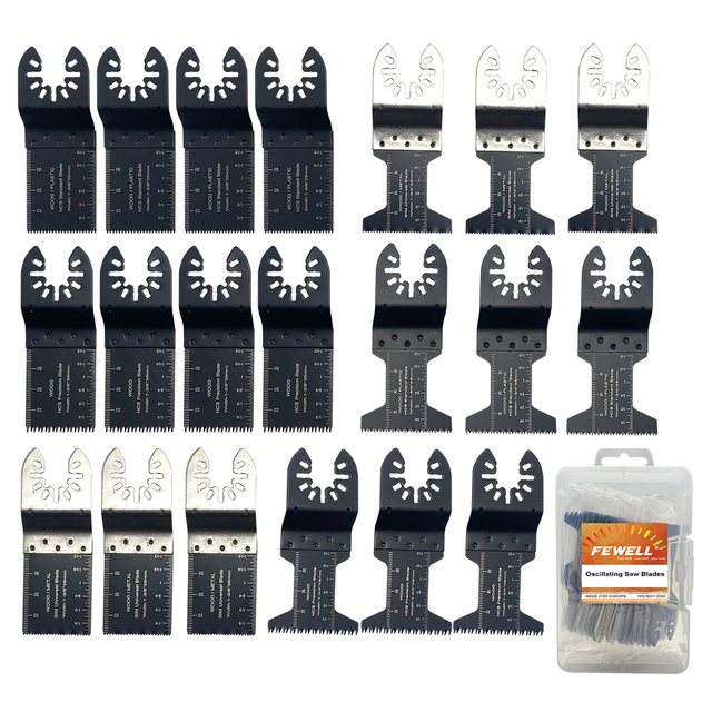20PCS 34mm 44mm HCS Bi-metal Multi Tool Oscillating Saw Blade set for Wood and plastic Cutting 