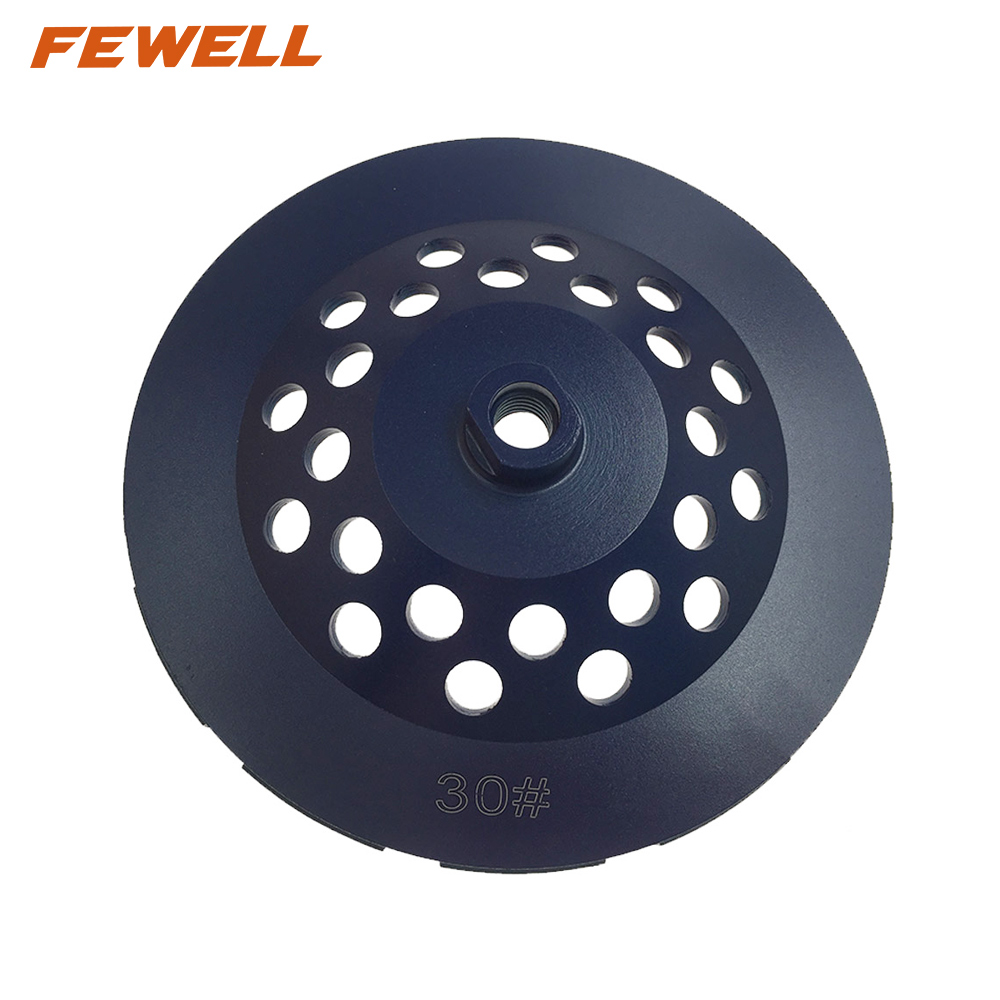 High quality Cold Press sintered 7inch 180*5*M14 double row diamond grinding cup wheel for abrasive concrete granite stone