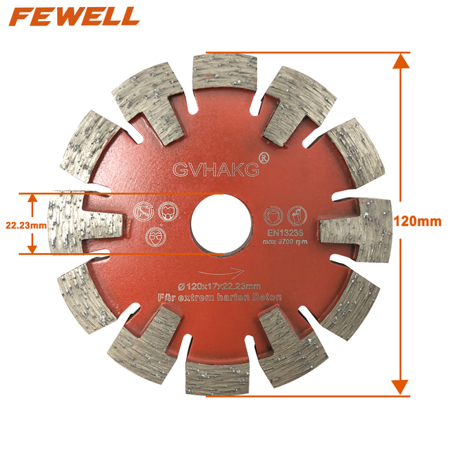 120/130*12*22.23mm 17mm Thickness Wall Floor Heating cutting Diamond Tuck Point Saw Blade For Grooving Hard Concrete granite