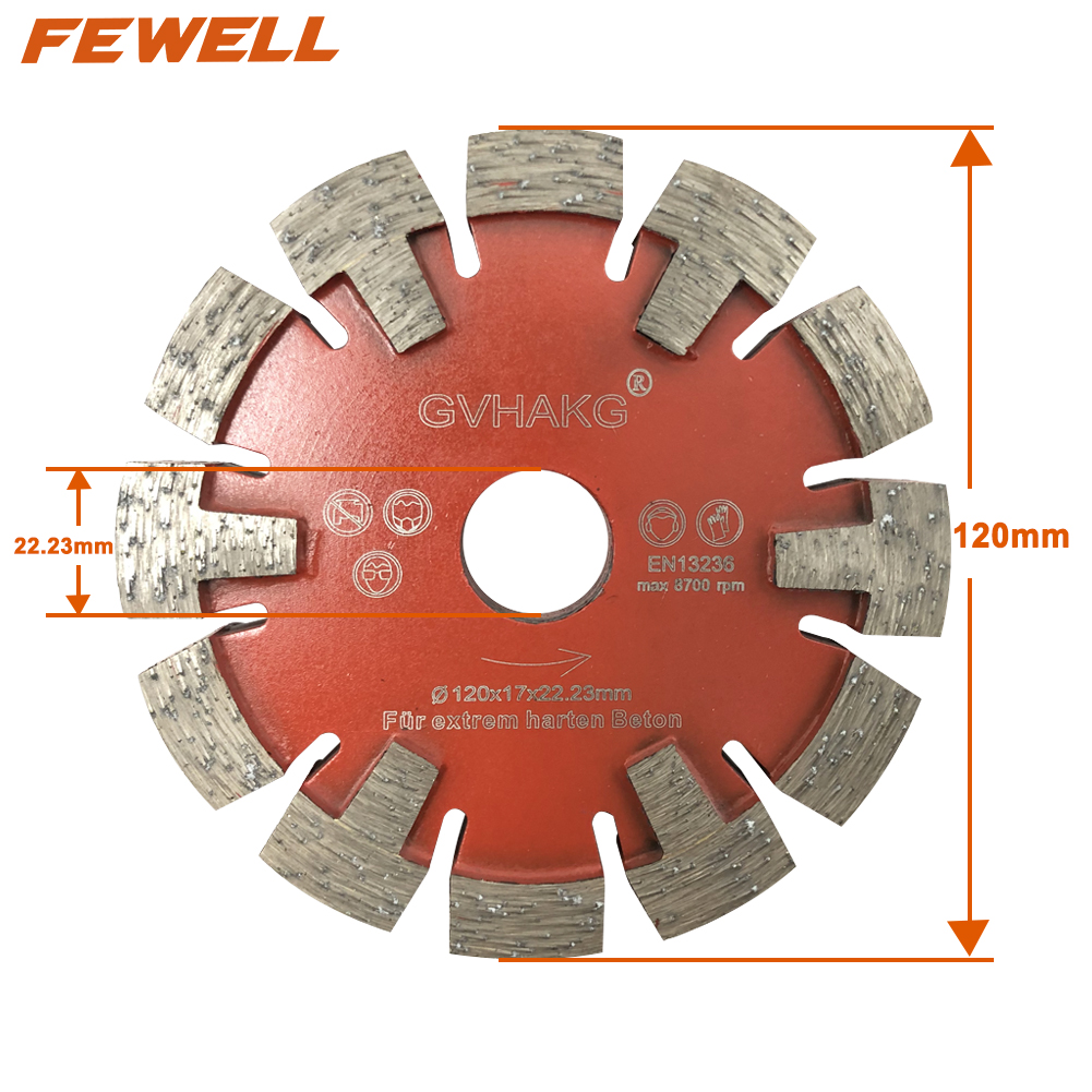 120/130*12*22.23mm 17mm Thickness Wall Floor Heating cutting Diamond Tuck Point Saw Blade For Grooving Hard Concrete granite