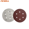 High quality 150mm 6'' Red P80 hook and loop Sandpaper for polishing and grinding stainless steel wood