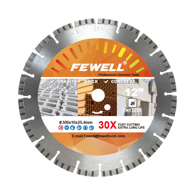 Hot press 12/14in 300/350*10*25.4mm segmented turbo disc diamond saw blade for cutting stone,bricks and block, general purpose