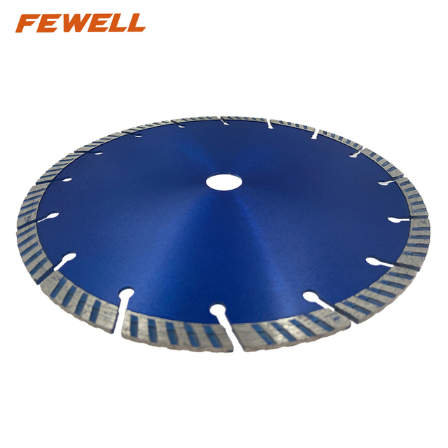 High quality Cold Press 9inch 230*3.2*9*22.23mm sintered diamond segmented turbo saw blade for cutting granite concrete