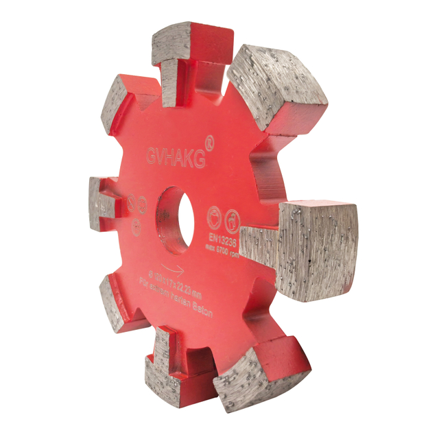 120/130*17*10mm 8 Segments Underfloor Heating Diamond Blade with Widening U -shaped Slot for Grooving Hard Concrete