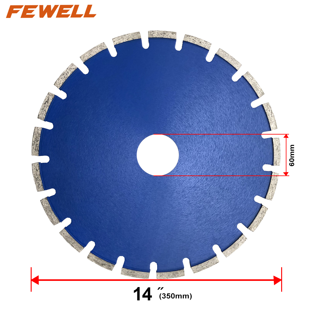 Silver Brazed 14inch 350*40*21T*60mm Diamond Segmented Saw Blade Disc for Cutting 10mm Thickness Beton Concrete Floor