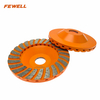 High quality Silver Brazed 4.5inch 115*5*22.23mm turbo diamond grinding cup wheel disc for concrete stone