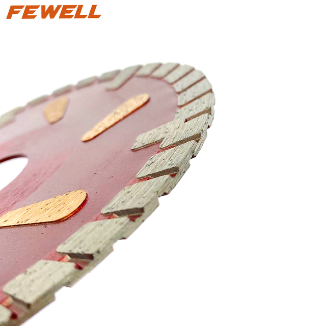High quality Syrian market hot press 4.5inch 115*2.2*9*22.23mm diamond turbo saw blade for cutting concrete