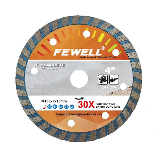 High quality Cold Press 4/4.5/5inch sintered 105/115/150*7mm diamond turbo saw blade for cutting concrete brick
