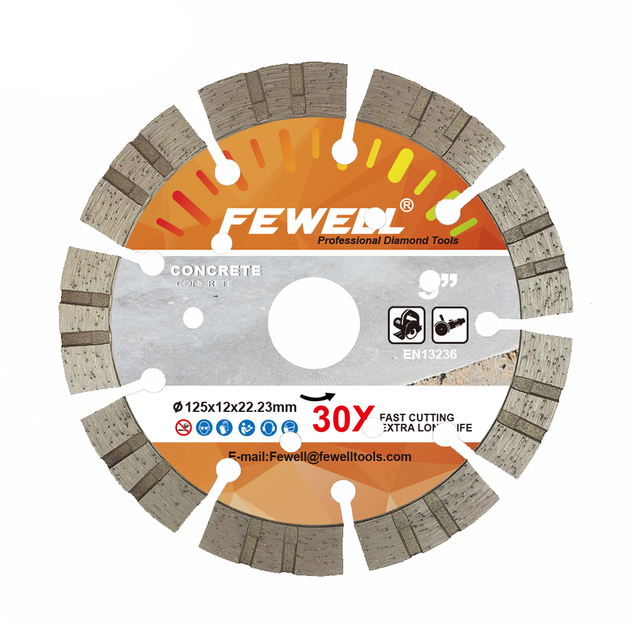 High quality Cold Press 5/9inch 125/230*12*22.23mm sintered diamond segmented turbo diamond blade disc for cutting beton concrete
