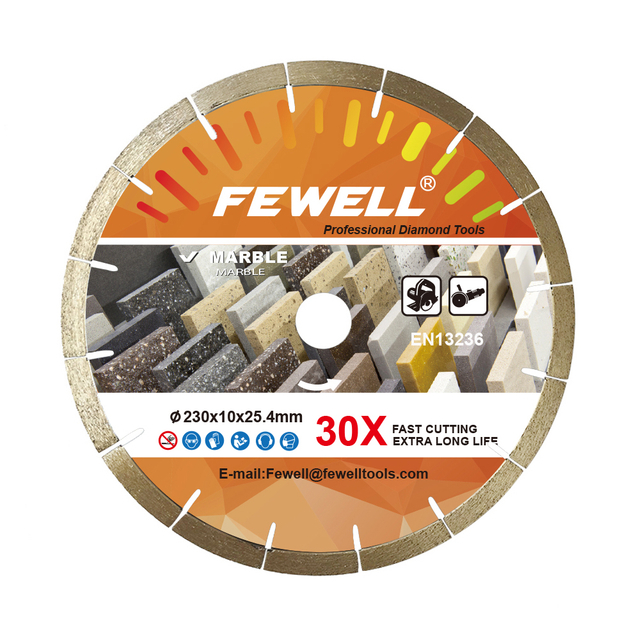 High quality silver brazed 9/14inch 230/350mm diamond saw blade for cutting marble