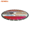 Premium quality 14/16inch 350/400*15/20*60 with 50mm ring Silver Brazed silent steel core arix segment turbo diamond saw blade for cutting granite