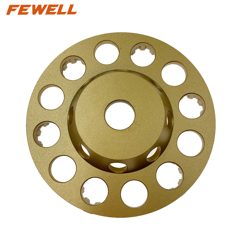 High quality 4/7inch 105/180*6mm Silver Brazed 4inch ring turbo diamond cup diamond grinding wheel for concrete stone