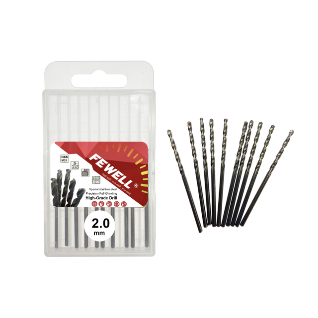Premium quality M35 straight shank HSS twist drill bits 2-16mm for drilling Metal, inox and Stainless Steel