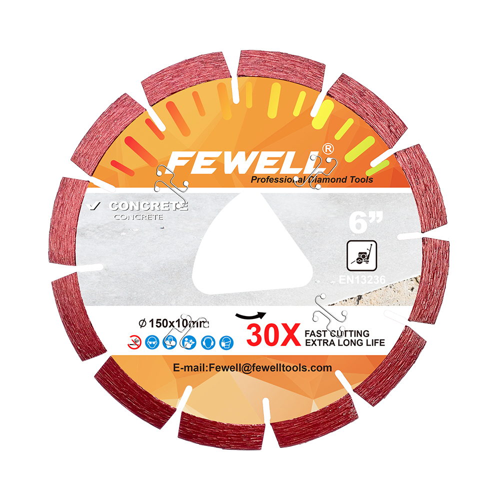 High quality Laser welded 6inch 150*3.0*10 triangle arbor Early entry diamond saw blade for green concrete stone