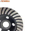 Low price cold Press sintered 4.5inch 115*22.23mm turbo cup-shaped diamond grinding cup wheel for abrasive concrete floor granite stone
