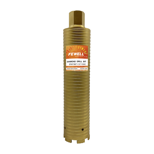High quality Laser welded 82*380*1-1/4''-7UNC diamond water core drill bit for drilling concrete sandstone hard rocks