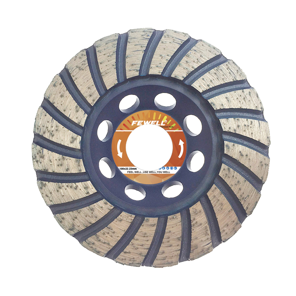 High quality Silver Brazed 4/4.5/5/7inch 100/115/125/180*5*22.23mm diamond turbo cup wheel for grinding stone concrete