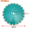 High quality laser welded 14in 350mm laser welded deep drop diamond saw blade for wet cutting asphalt