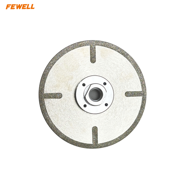 125-230mm Single Side Triangle Shape Electroplated Blade 5-9 Inch M14 Diamond Segmented Saw Blade with Strips for Cutting Marble