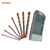 High quality 7pcs(3mm,4mm,5mm,6mm,8mm,10mm,12mm) Triangle handle spiral multifunction drill bit general purpose