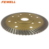 High quality Hot Press 4.5、5、9、12inch 115-300*12mm cooling holes diamond fine turbo blade with reinforced center for cutting granite