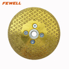 High quality 4.5-9inch 115-230mm M14 flange double side triangle shape blade electroplated diamond saw blade for marble