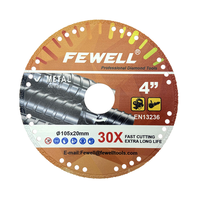 High quality Vacuum brazed continuous rim 4/5/6inch 105/125/150mm diamond saw blade for cutting metal stainless steel