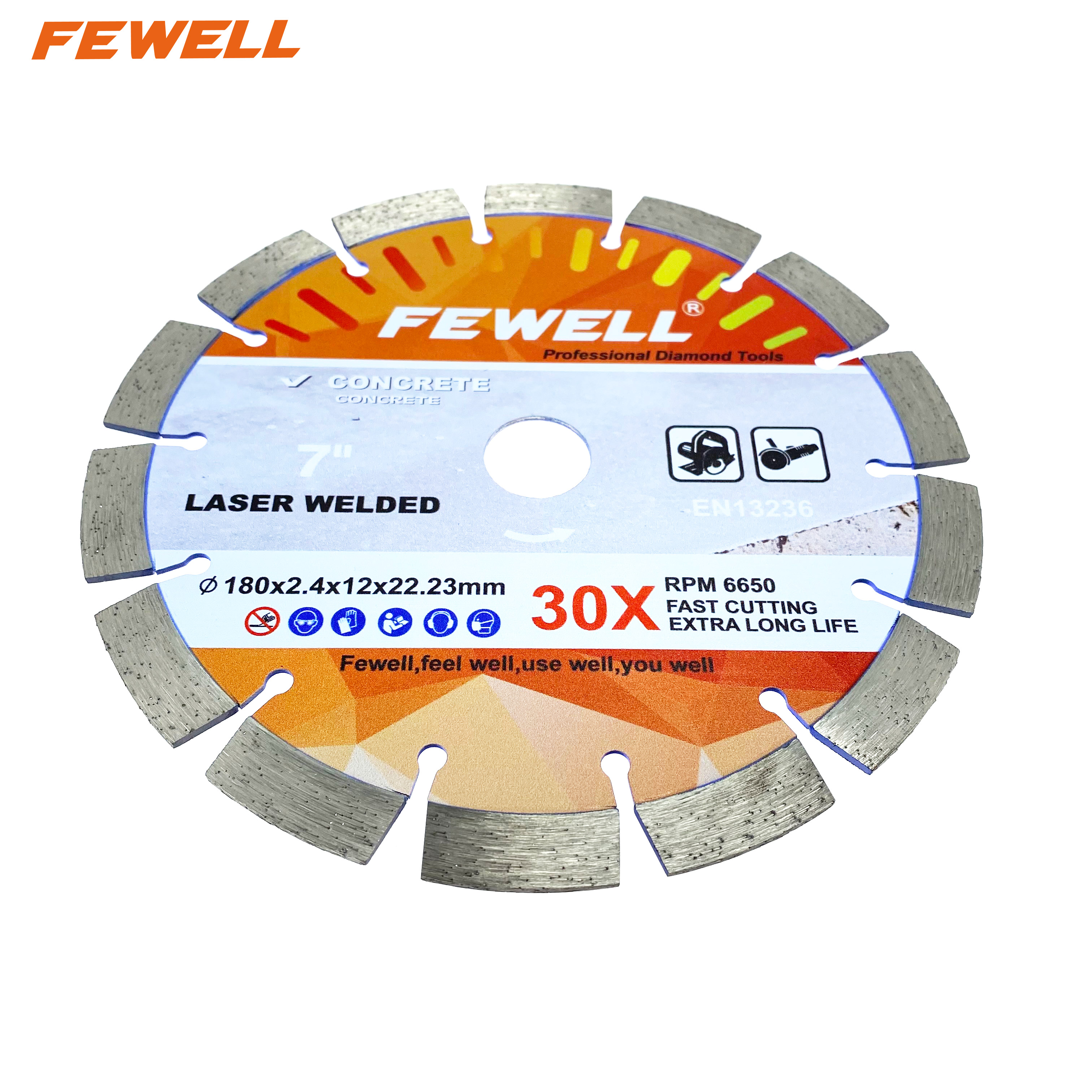 High quality Laser welded 7/9/12/16inch 180/230/350/400*12mm height segmented diamond saw blade for cutting concrete reinforced concrete