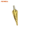 High quality Titanium coated 4241 HSS spiral flute step drill bit 4-22/32 mm for metal drilling