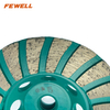 High quality Silver Brazed 4/4.5inch 100/115*5*M14 turbo diamond grinding cup wheel disc for concrete stone