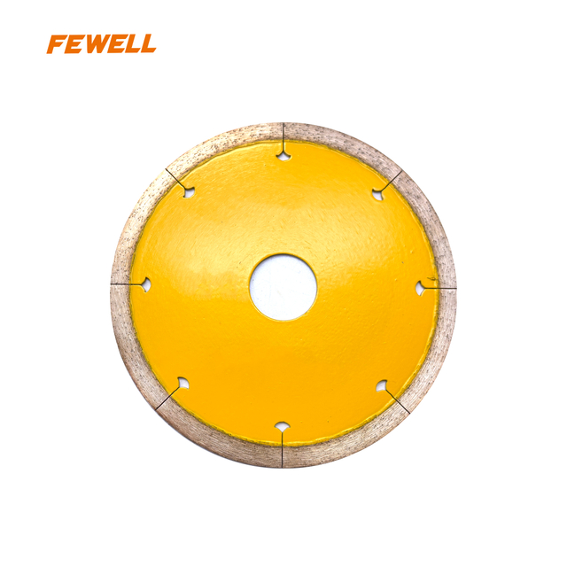 115mm Super Thin Hot Press Continuous Rim Diamond Saw Blade for Tile Marble Cutting with 8 Sector-Shaped Slots