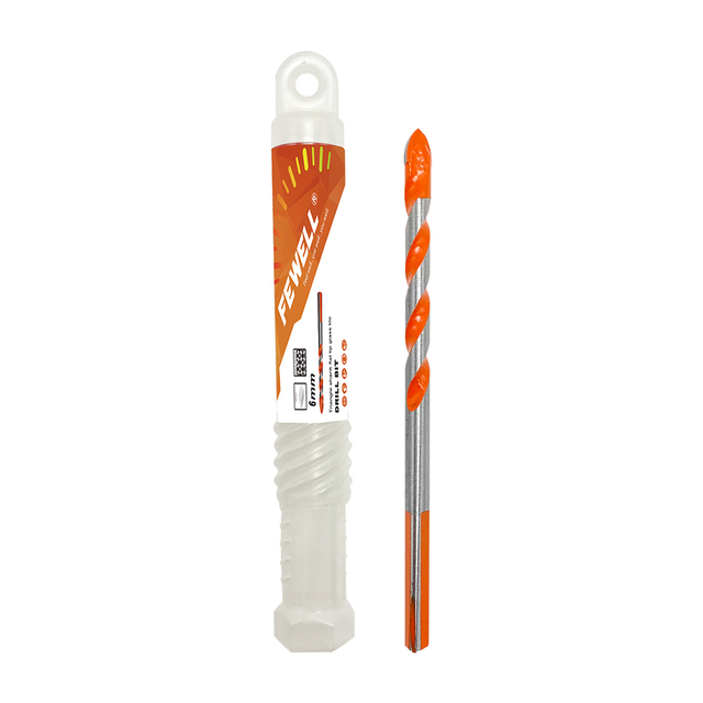 High quality 6/8/10/12mm Triangle shank plastic tube package carbide drill bit for tile glass