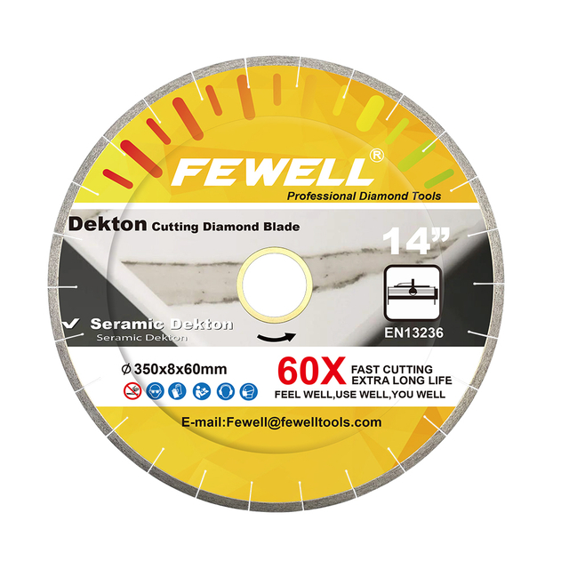 DIY Silver brazed 12inch 350*8*60mm segmented diamond saw blade for cutting Dekton