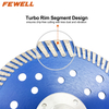 High quality Hot Press 5inch 125*10*M14 continuous thin turbo diamond saw blade for cutting ceramic granite concrete marble bricks