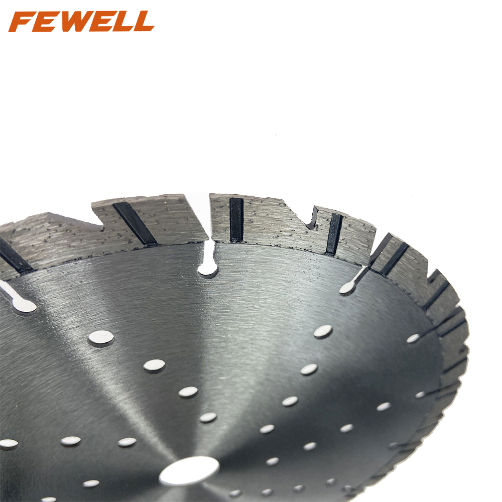 High quality Laser welded 9inch 230*2.6*10*22.23mm with cooling holes diamond saw blade for cutting concrete beton