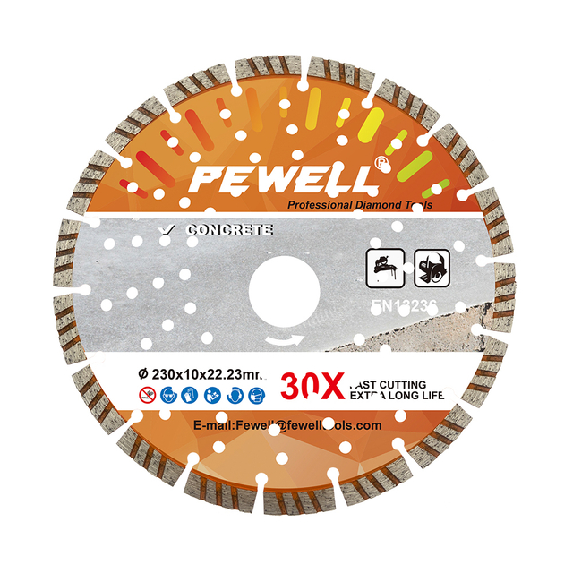 High quality Cold press 9inch 230*3.2*10*22.23mm segmented turbo diamond saw blades for cutting concrete，beton